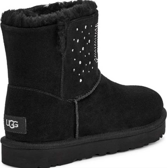 Ugg Classic Gem Mini Faux Fur Rhinestone Boots #228 - Picture 7 of 11